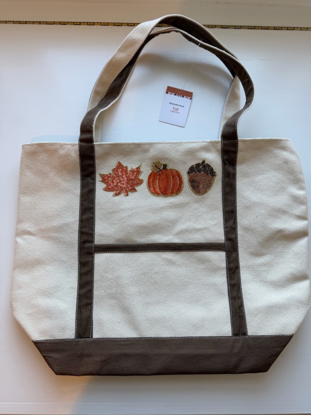 Sequin Fall Autumn Canvas Tote Bag